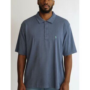 Jim Nantz By Vineyard Vines Mens XL Blue Striped Polo Shirt Pima Cotton Blend